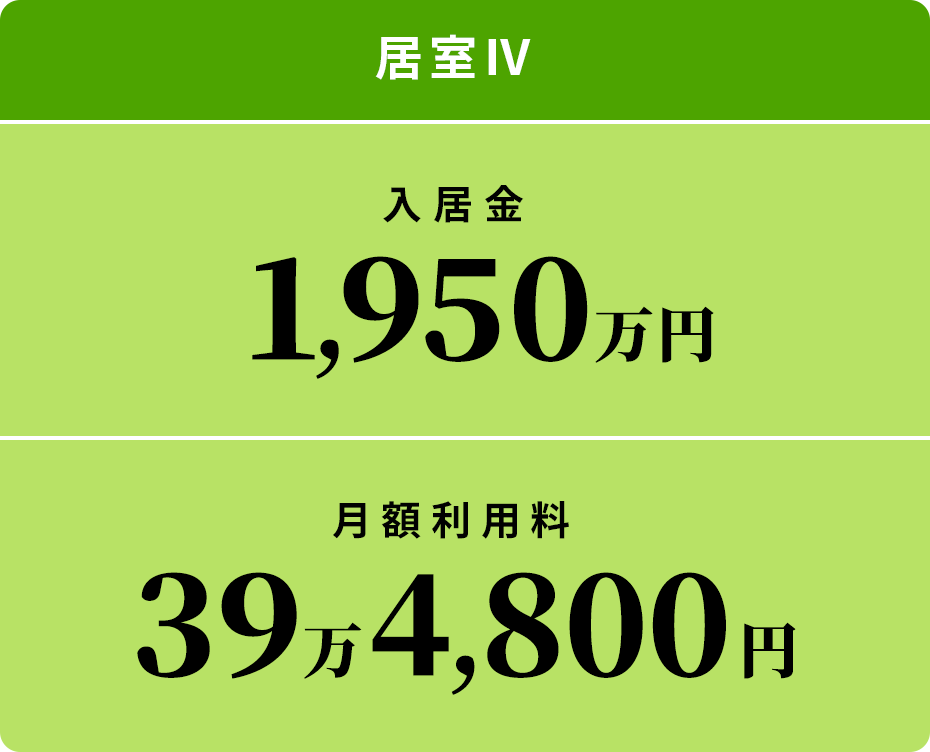 居室IV　入居金1,950万円　月額利用料39万4,800円